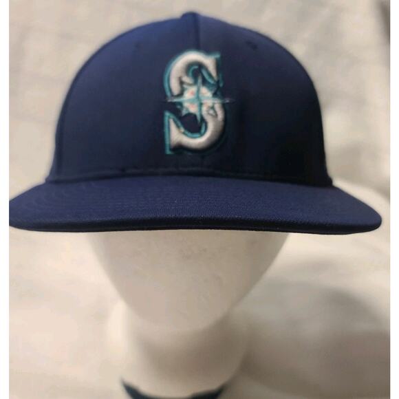 Vintage Logo Athletic Seattle Mariners Plain Logo Snapback 90s Hat L/XL